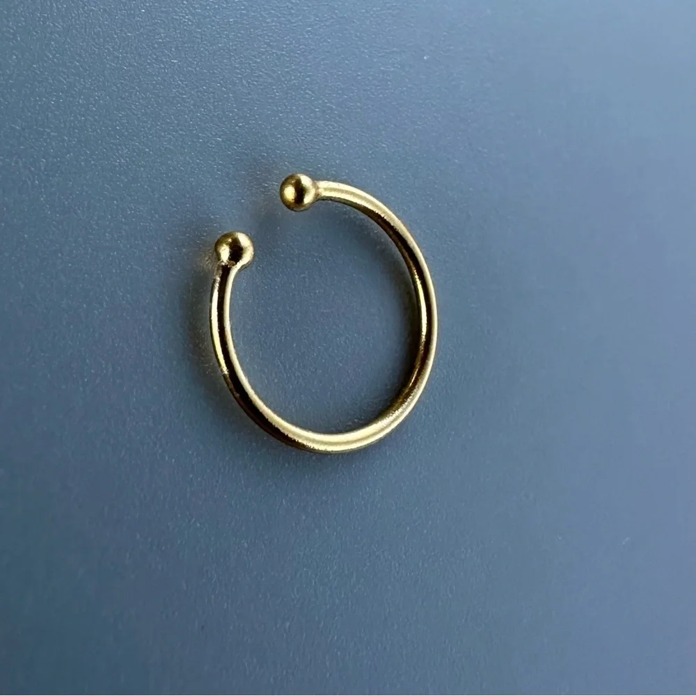 14K Gold Vermeil Sleek Band Ear Cuff for Layered Looks
